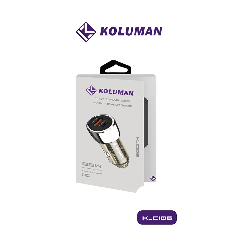 شارژر فندکی کلومن مدل K-C106 توان ۹۵ وات فست شارژ