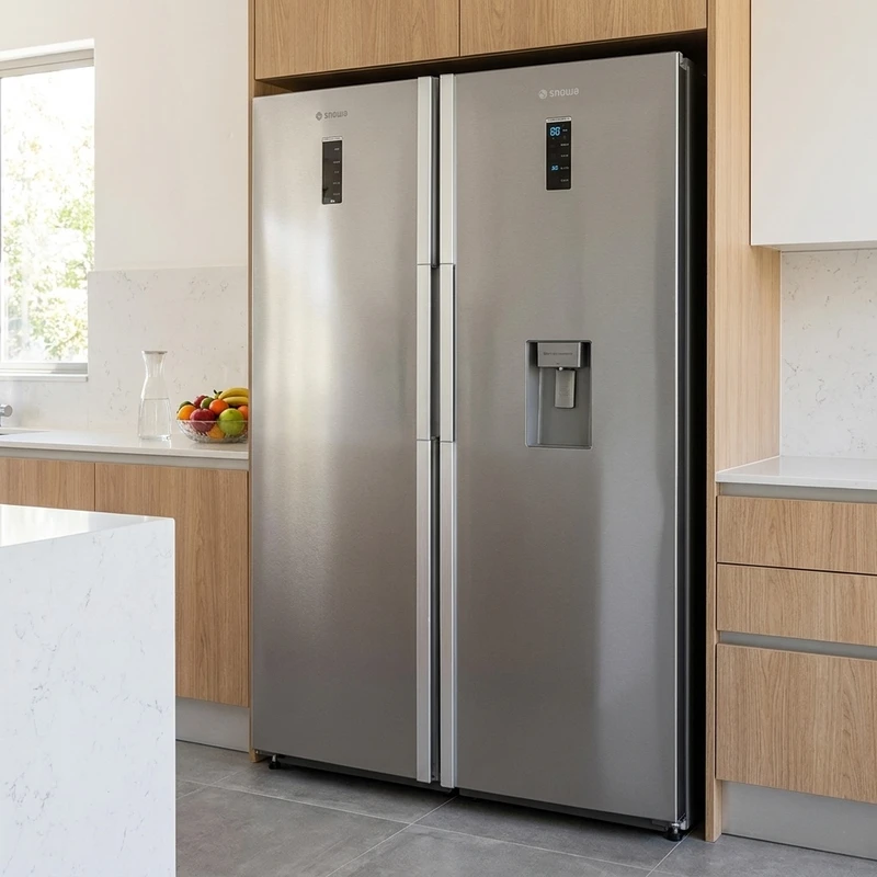 یخچال و فریزر دوقلو 38 فوت اسنوا - استیل مدل SRDi/SFDi-M210SS