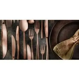سرویس قاشق چنگال 148 پارچه ناب استیل رزگلد