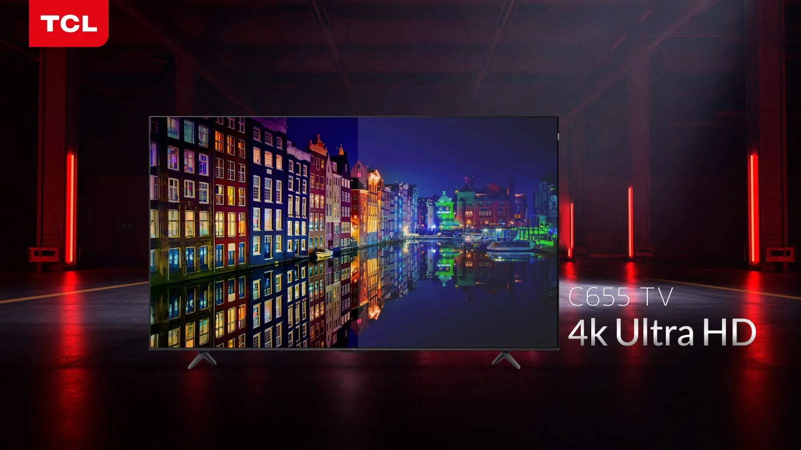 تلویزیون QLED UHD 4K هوشمند google TV تی سی ال مدل C655 سایز 65 اینچ